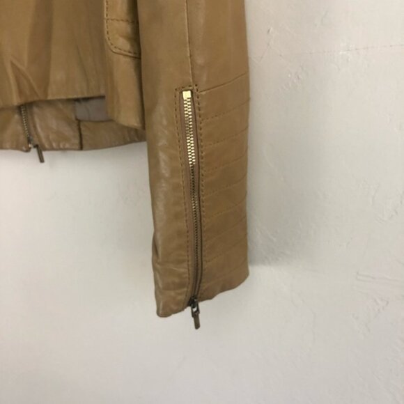 TORY BURCH | Beautiful Leather Zipup Jacket - Picture 3 of 4